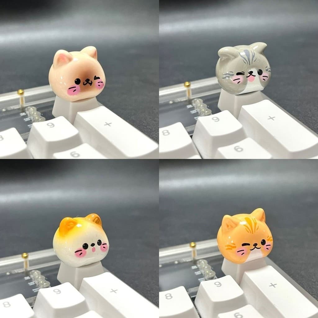 Criativo Bonito Dos Desenhos Animados Cabeça De Gato Animal Keycap Teclado Mecânico Eixo Cruz Único Keycaps Alta Present