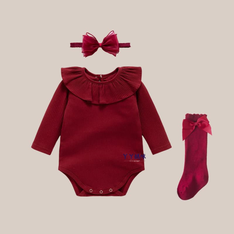 Bebê recém-nascido mês inteiro roupas vermelhas primavera outono roupas de algodão puro bunda roupas bebê menina cem dia