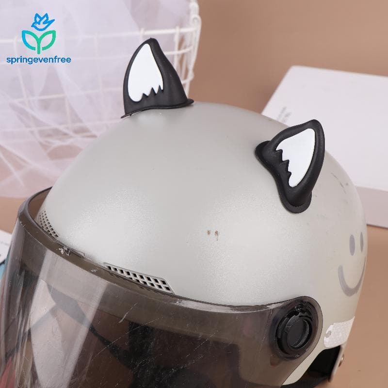 Spe Capacete Da Motocicleta Decorações De Orelha De Gato Acessório Para Scooter Bicicleta Adesivo Moto Skate Ciclismo FE