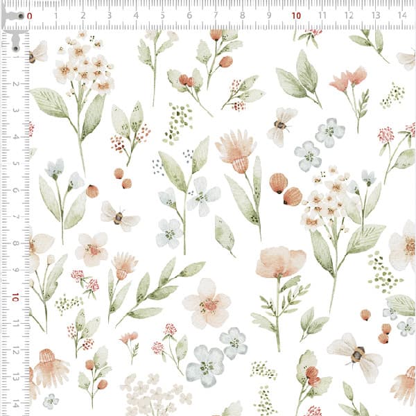 Tecido Tricoline Digital Primavera Suave Costura Artesanato Patchwork Pano DIY Quilt