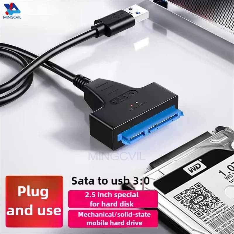 Cabo MINGCVIL USB 3.0 para SATA para HDD SSD Externo de 2,5 Polegadas, Adaptador de Disco Rígido SATA para USB