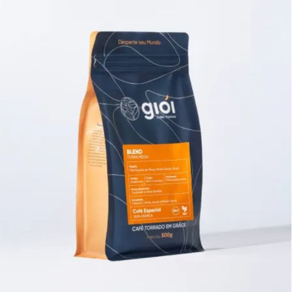 Café Torrado em Grãos 500g 100% Arábica Blend Gioi Torra Média