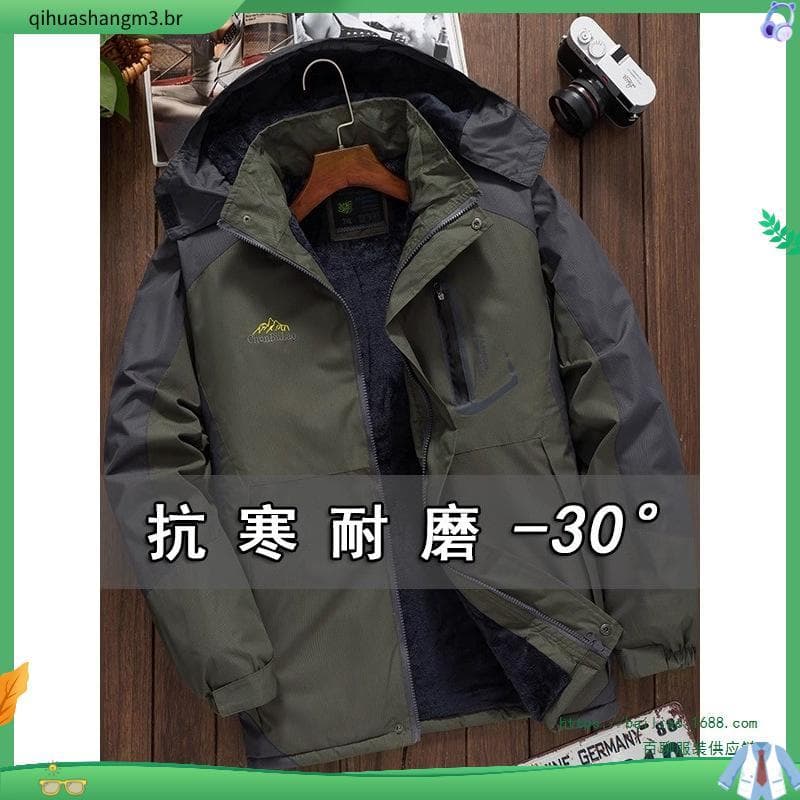 Jaqueta acolchoada masculina de lã espessada jaqueta de inverno de meia-idade idosos jaqueta acolchoada quente jaqueta a