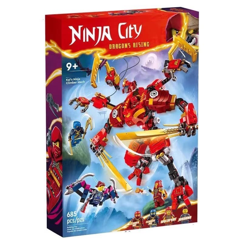 Compatível com o brinquedo educativo de blocos de montar LEGO 71812 Kai's Ninja Climber Mech.
