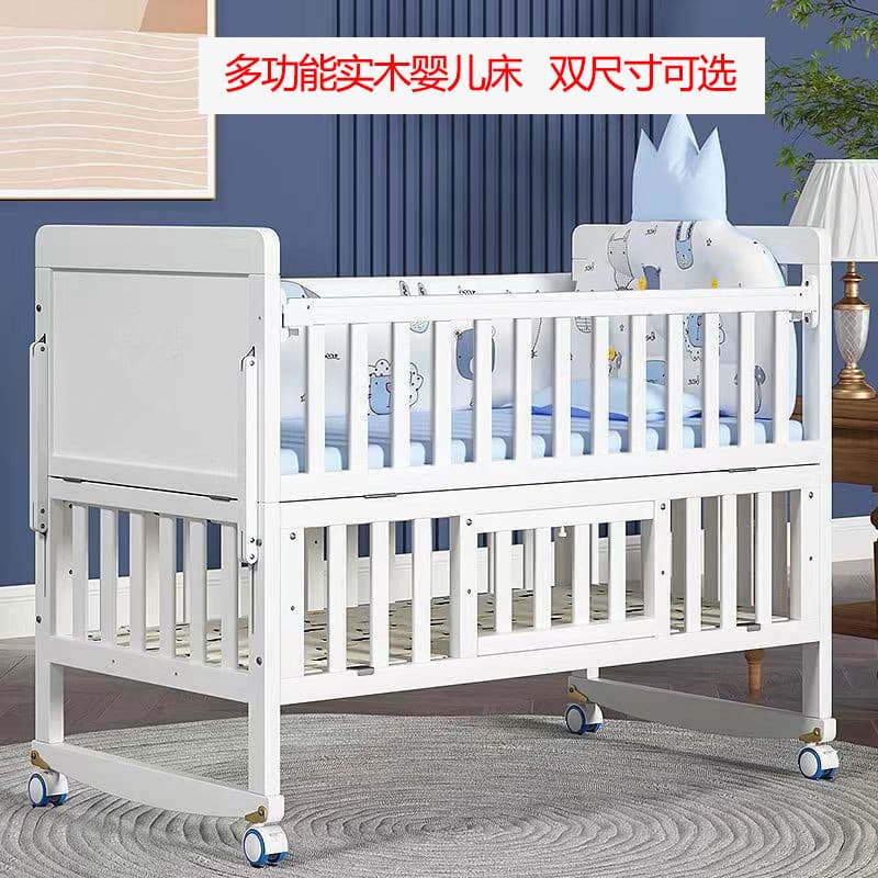Berço de madeira maciça sem pintura cama de bebê multifuncional cama de brincar bb berço cama mesa de mudança