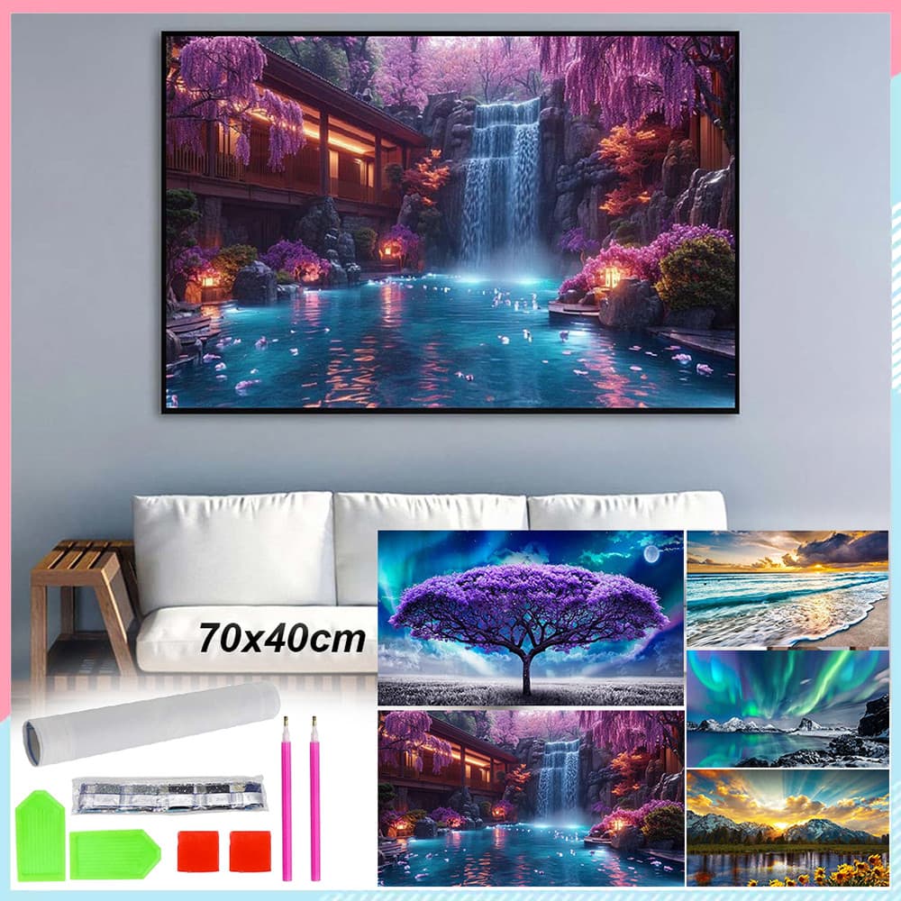 5D Rodada Diamante Arte Pintura DIY Conjunto Completo Diamante Cristal Strass Artesanato 70x40cm Pintura