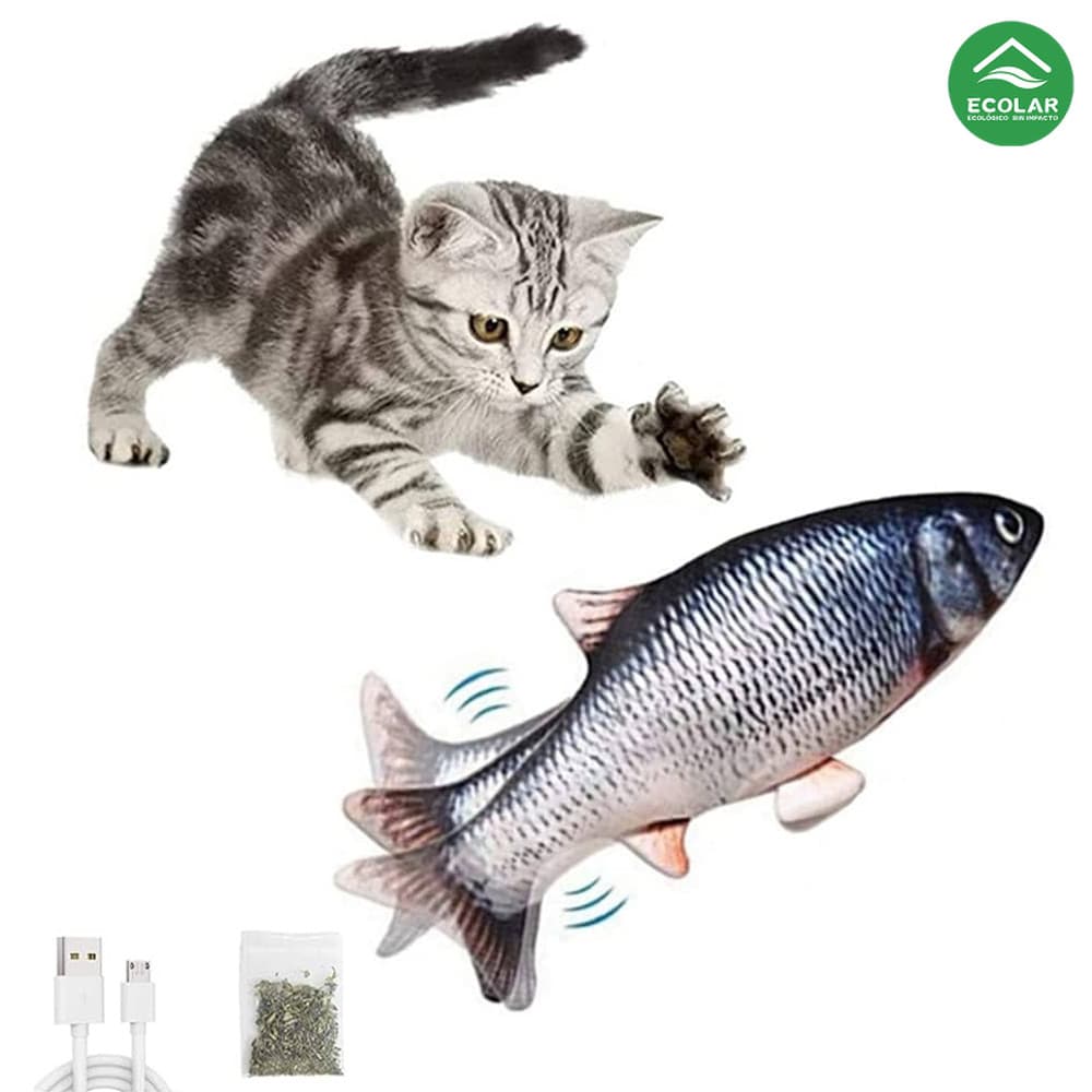 Peixe Realista com Movimentos para Gatos - Brinquedo Recarregável de Longa Duração