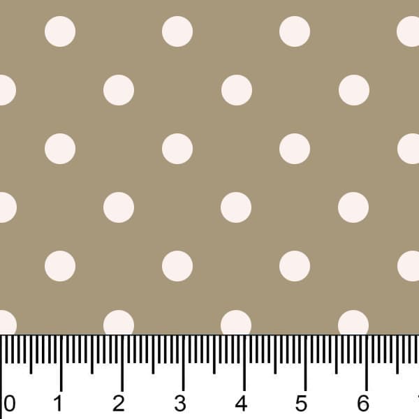 Tecido Tricoline Estampado Poá Médio Médias Fundo Bege Escuro Costura Patchwork Artesanato