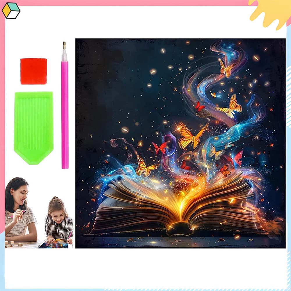 O Livro da Magia, 30 x 30 cm, kit DIY para pintura com diamantes 5D, ferramentas para pintura com diamantes quadrados