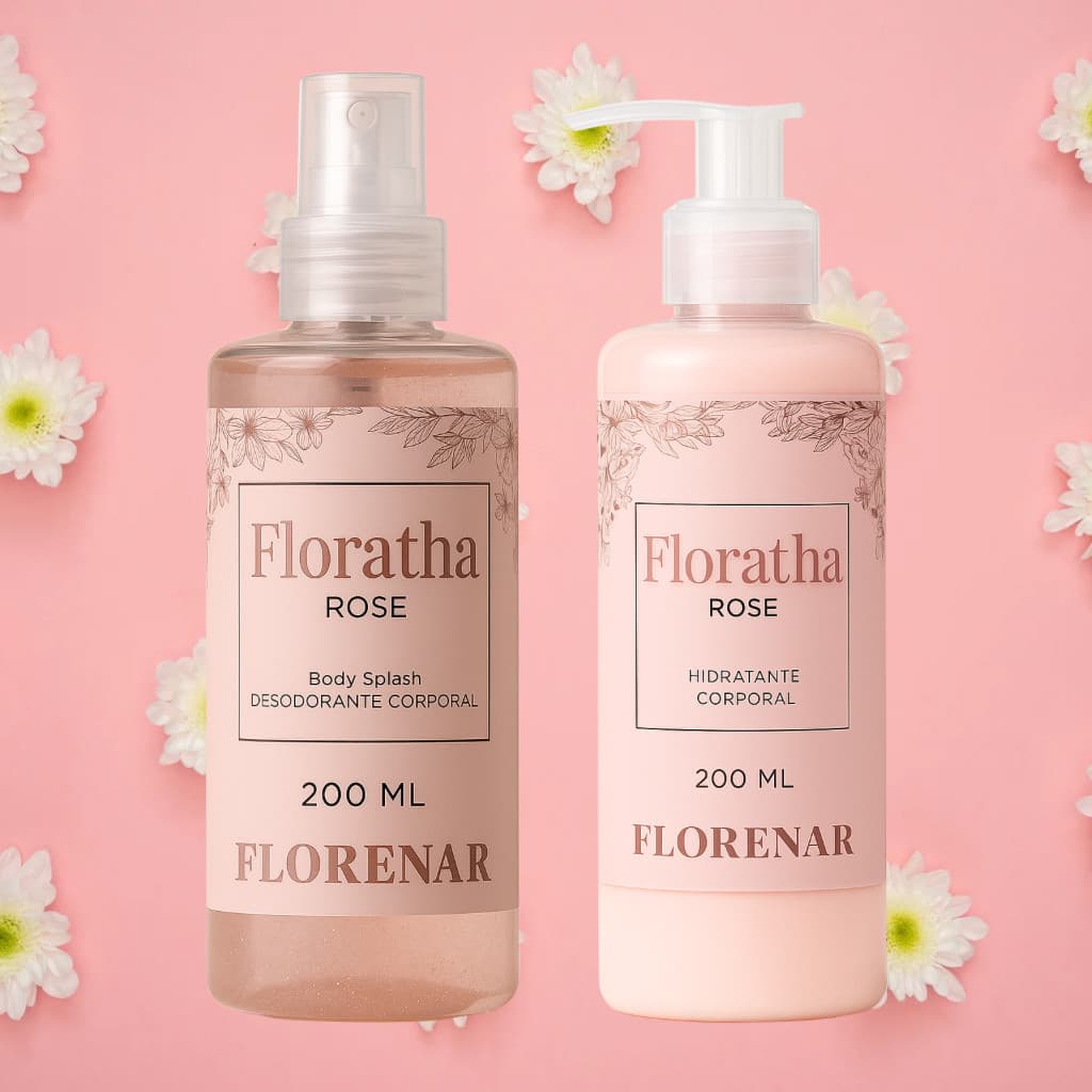 1 Kit Feminino Body Splash Florata Rose 200Ml + 1 Hidratante 200ML