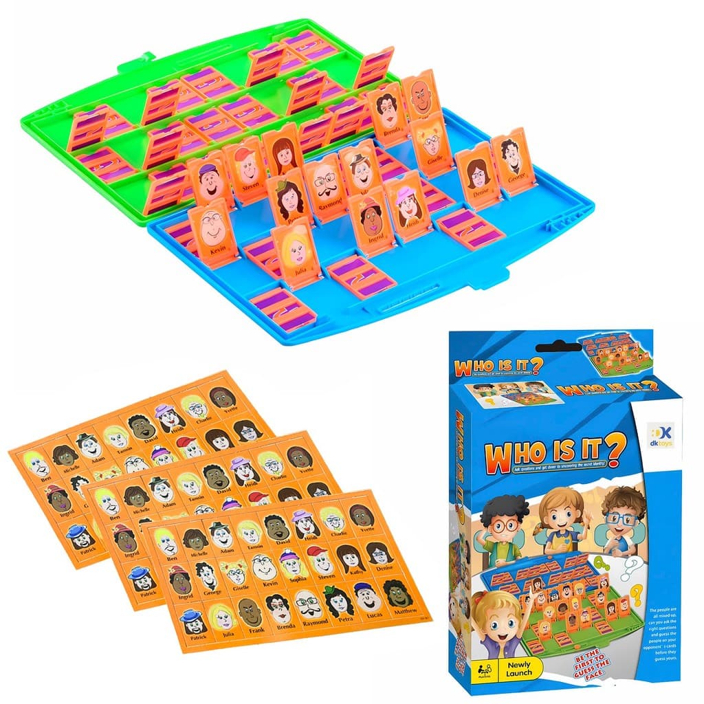 Jogo Who Is It? Educativo Com Tabuleiro E Cartas Para Família Brinquedo Divertido - DK Toys