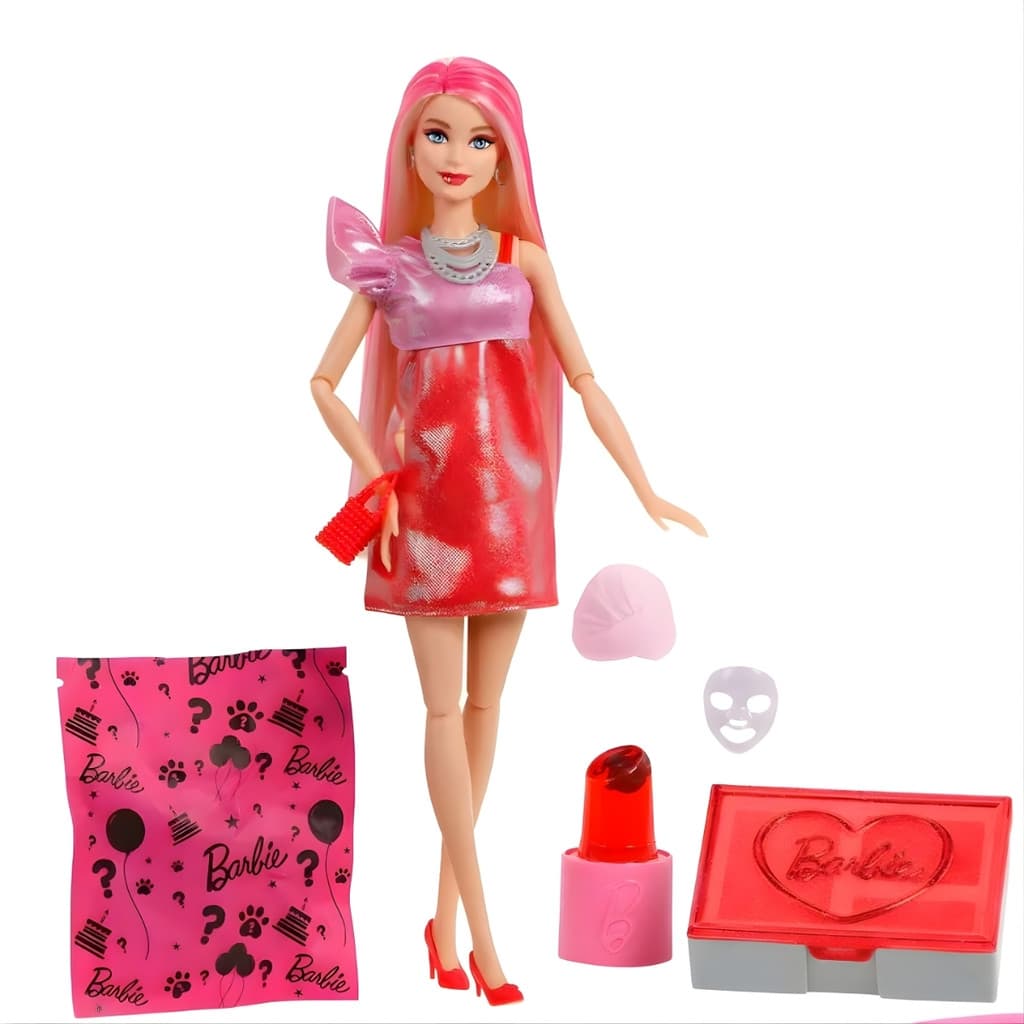 Boneca Articulada Barbie Party Unboxed Com Acessórios JFY68 - Mattel