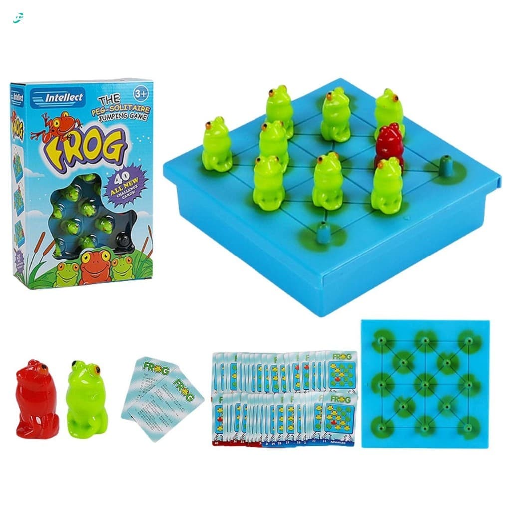 Jogo De Tabuleiro De Damas De Sapo Quebra-Cabeça Lógico Educacional Para Crianças Brinquedo De Festa Em Família