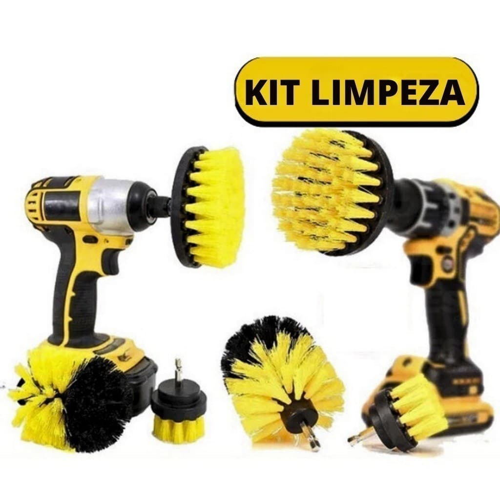 Kit Escovas De Limpeza Pesada Para Parafusadeira Furadeira - DIVINO