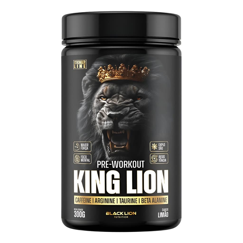 Pré-Treino Suplemento Em Pó 300g Stronger Vários Sabores Black Lion