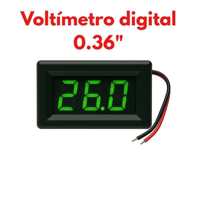 Voltímetro digital medidor de voltagem DC 4.5-30v led digital verde