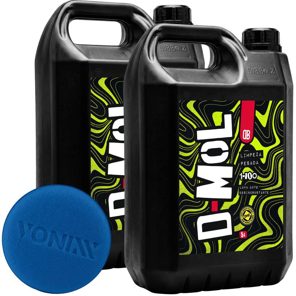 Kit 2x Lava Auto Desincrustante D-MOL 5L Limpeza Pesada Shampoo Automotivo Carro Concentrado
