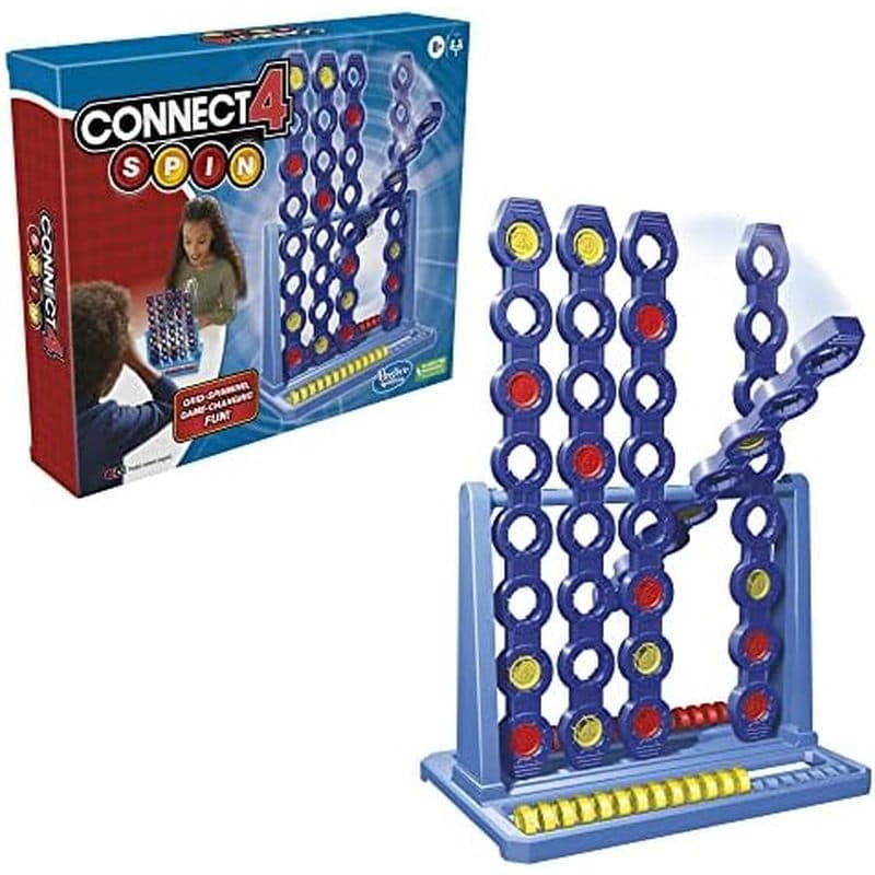 Jogo Hasbro Gaming Connect 4 Spin , Recursos Spinning Grid , Jogos De Tabuleiro Para 2 Jogadores Família E Crianças De E