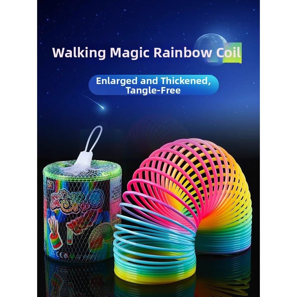 Brinquedo Mágico de Mola Arco-Íris Brilhante no Escuro, Brinquedo Sensorial de Estiramento, Brinquedo Educativo para Cri