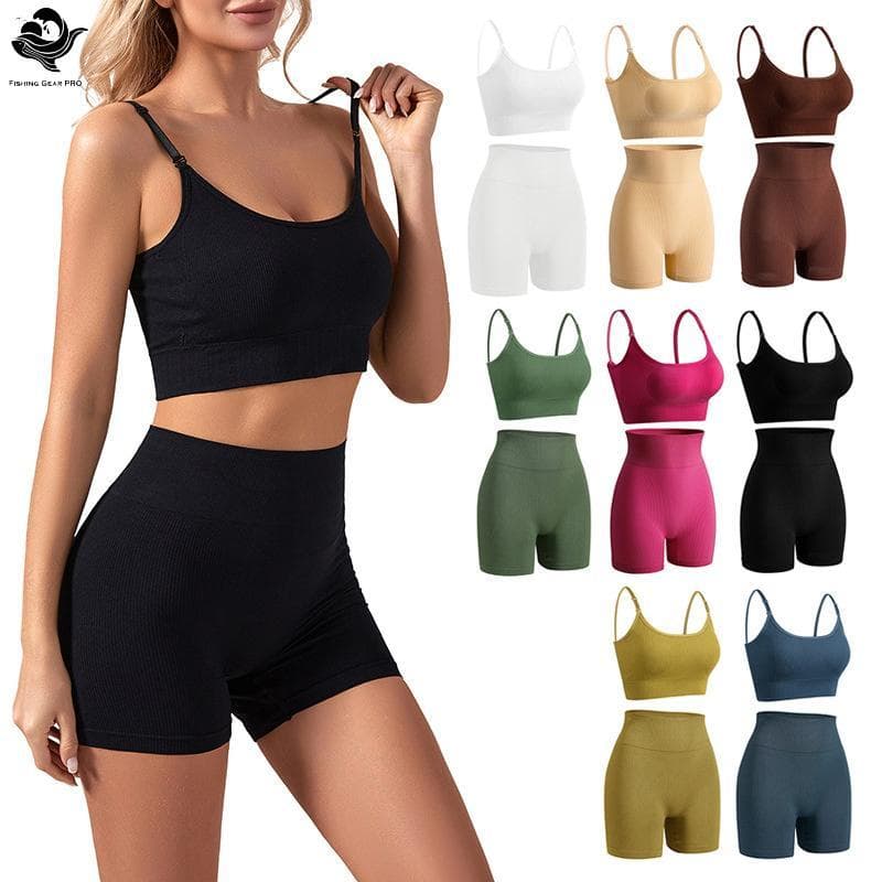 PFG Sem Costura Conjunto De Yoga Feminino Colheita Superior Sutiã Leggings 2 Pçs Roupa Feminina Fitness Ginásio Treino S