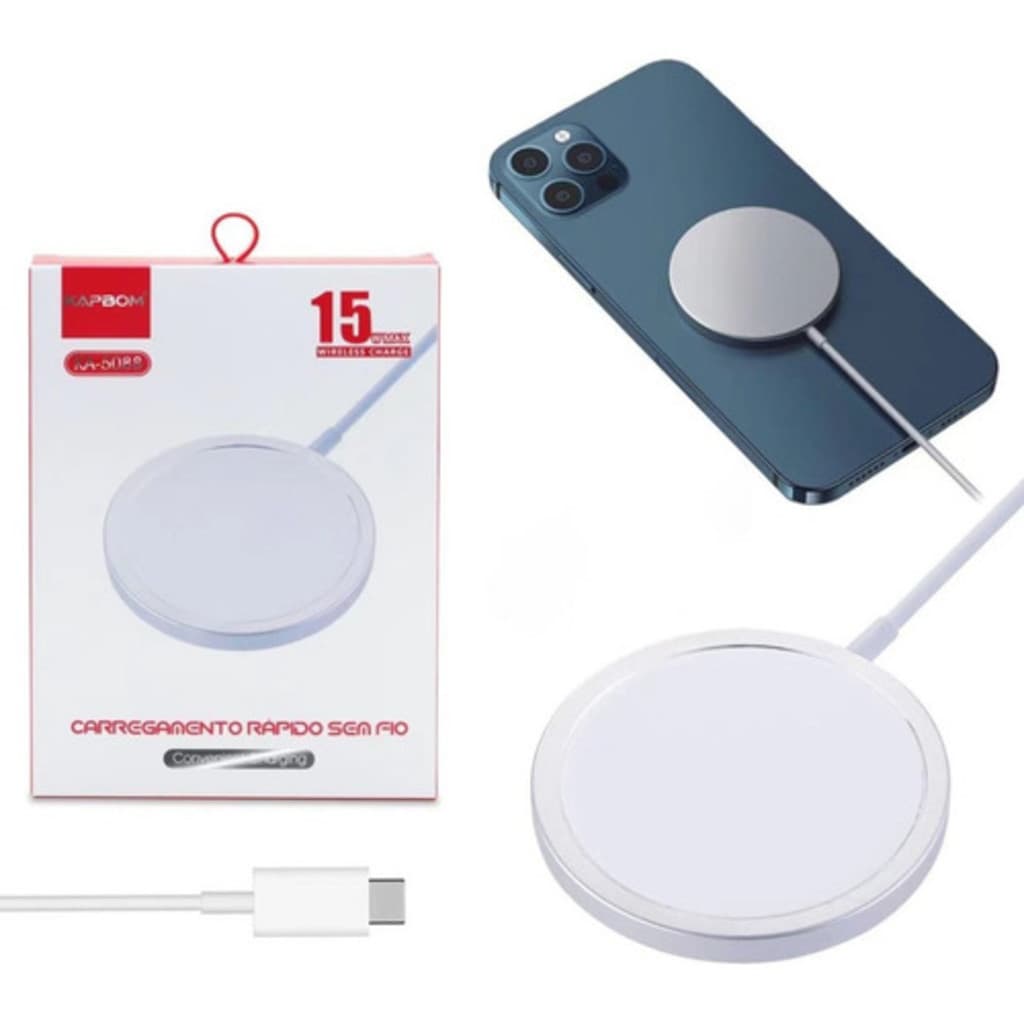 Carregador Portátil Rapido Sem Fio Wireless Para Celular