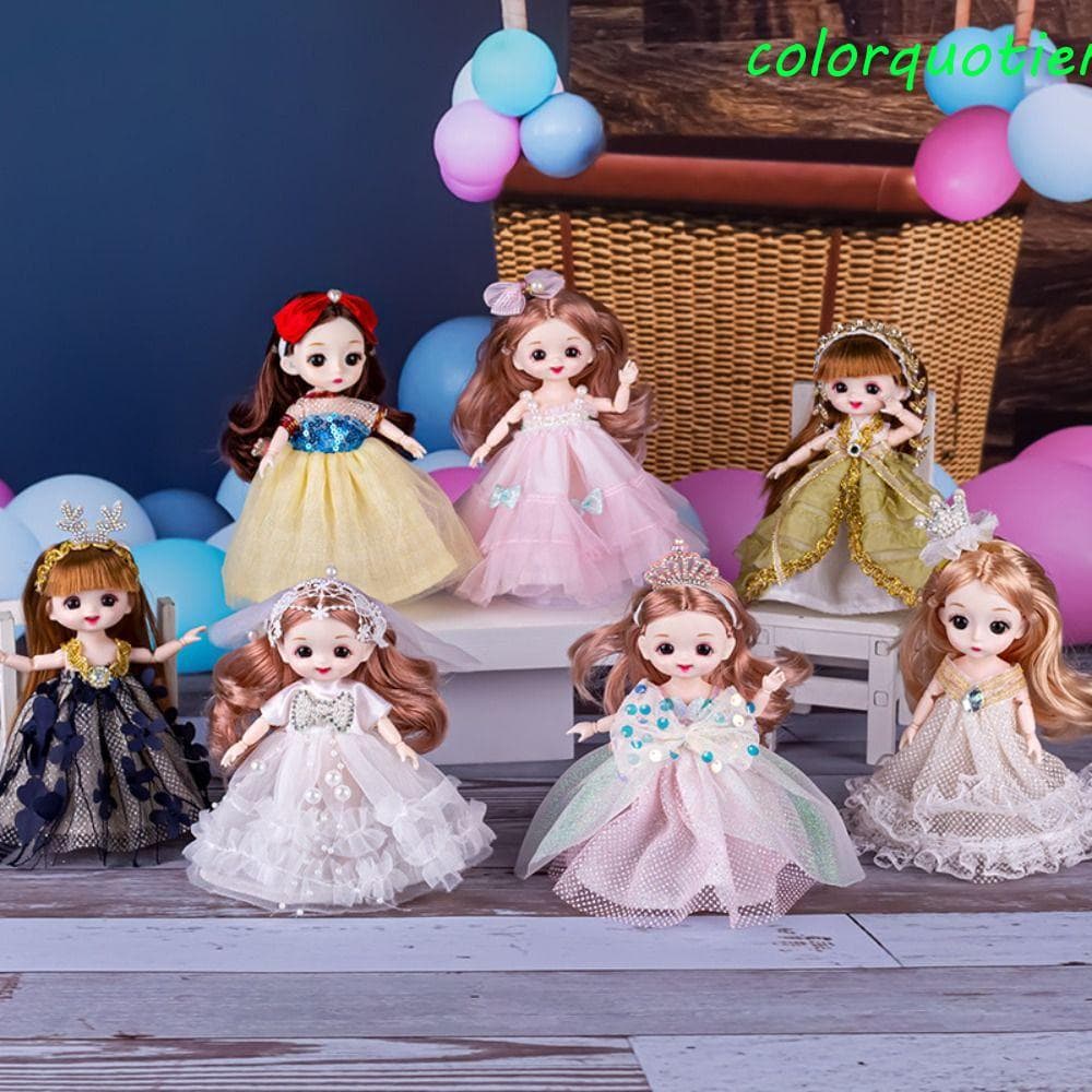 COLORQUOTIENT Meninas Boneca Princesa Bonecas Brinquedos Modelo Roupas Vestir-Se Móveis Articulados