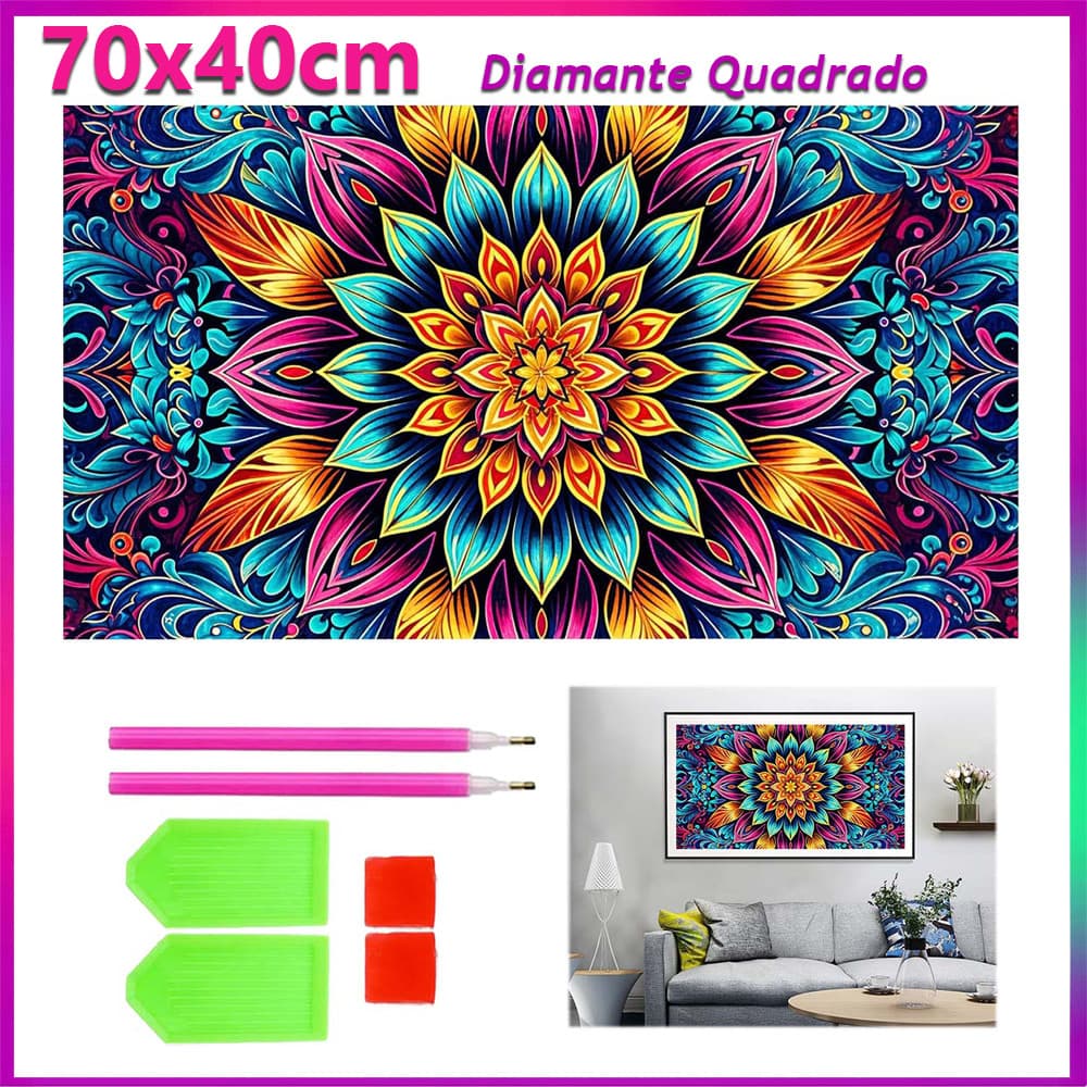 70x40cm Datura Colorida pintura de diamante pintura de diamante 5D decoração de parede doméstica  Diamante quadrado
