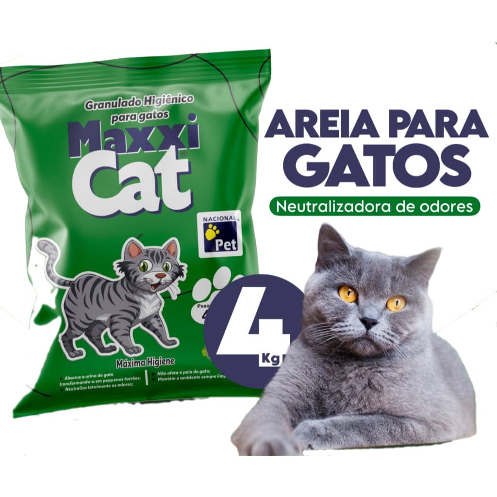 Areia Para Gatos Sanitária Antiodor Maxxi Cat Pacote De 4Kg Granulado Sanitario Para Gatos