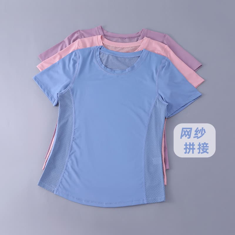 Roupas de Fitness topo feminino de manga curta respirável de secagem rápida esportes camiseta de secagem rápida roupas d