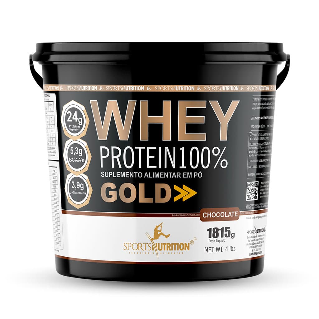 Whey Protein 100% Gold- 1815g - Sabor: Chocolate - Sports Nutrition