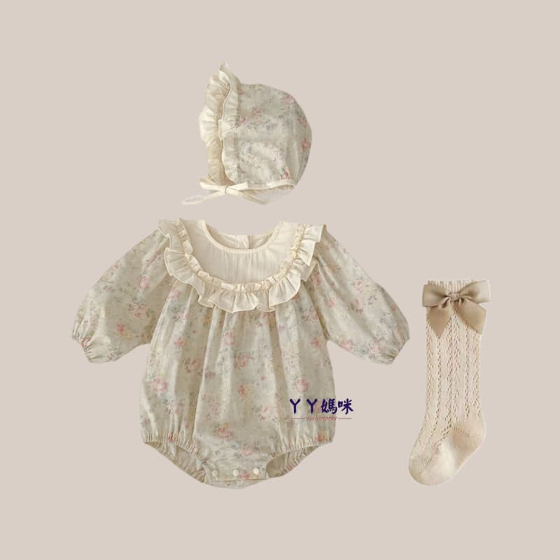 Roupas de bebê 2025 roupas de outono bebê menina Retro Floral manga comprida roupas de bebê recém-nascido um mês cem dia