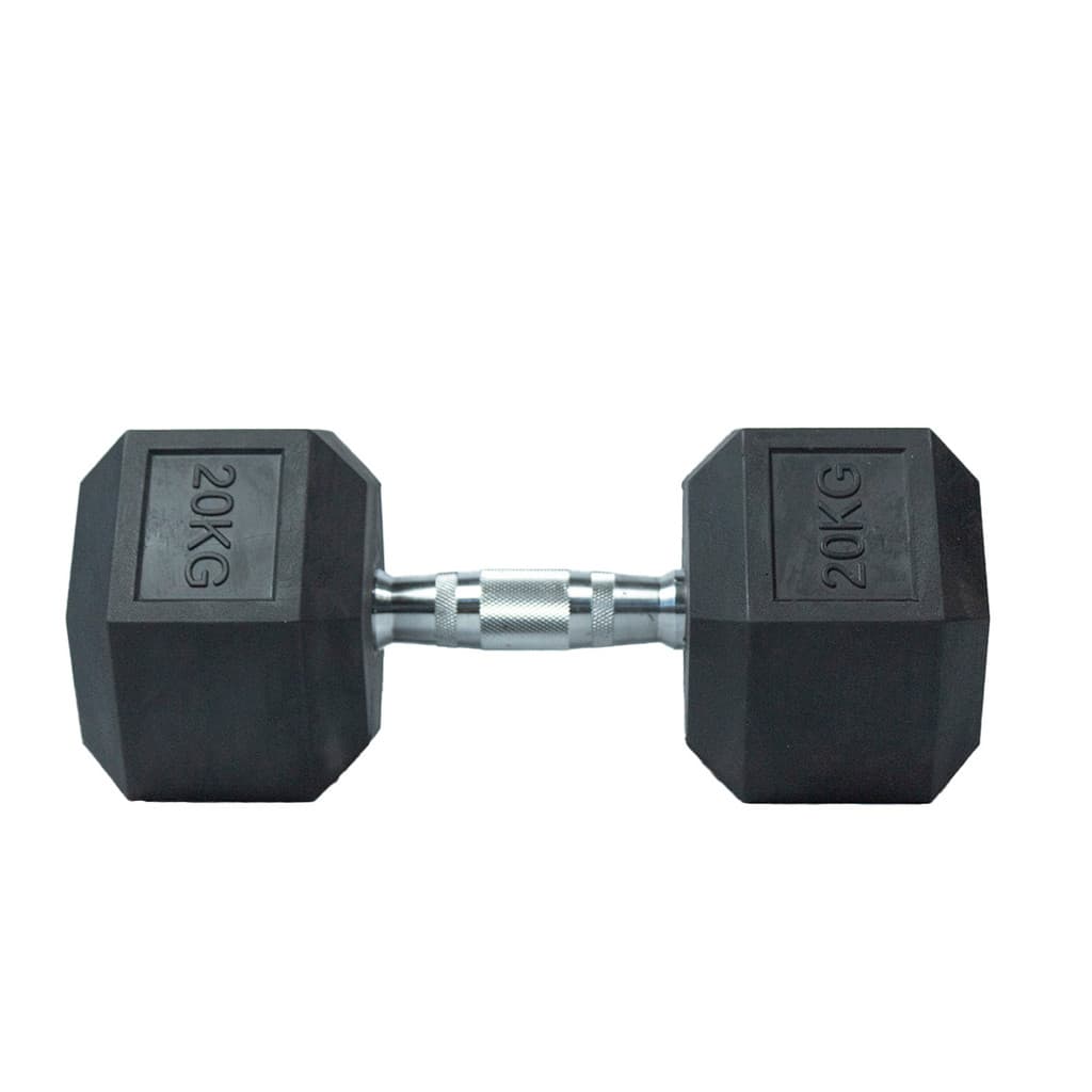 Halter 20kg Emborrachado Sextavado Cromado Dumpbell Academia