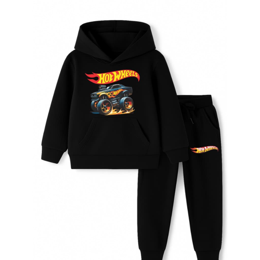 Conjunto Hot Wheels Monster e Furiosos Infantil Carros Gearhead Moletom Blusa Calça Algodão Casual Roupa Menino