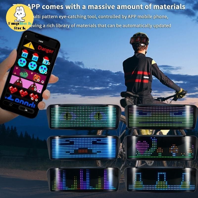 EMRRK > Luz De Advertência Para Capacete De Motocicleta , Display Led Equitação Noturna , Traseira , Acessórios Moto DIY