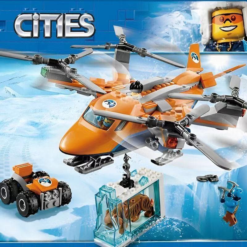600PCS Blocos de Construção LEGO Helicóptero de Transporte do Ártico Aventura Aérea Brinquedo de Montar para Meninos
