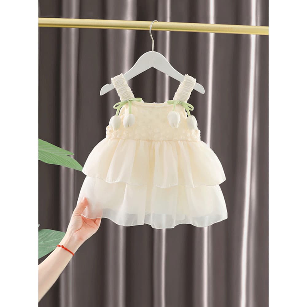 Feminino bebê vestido de verão vestido estilingue vestido de princesa menina fofo gaze vestido estilo ocidental bebê um 