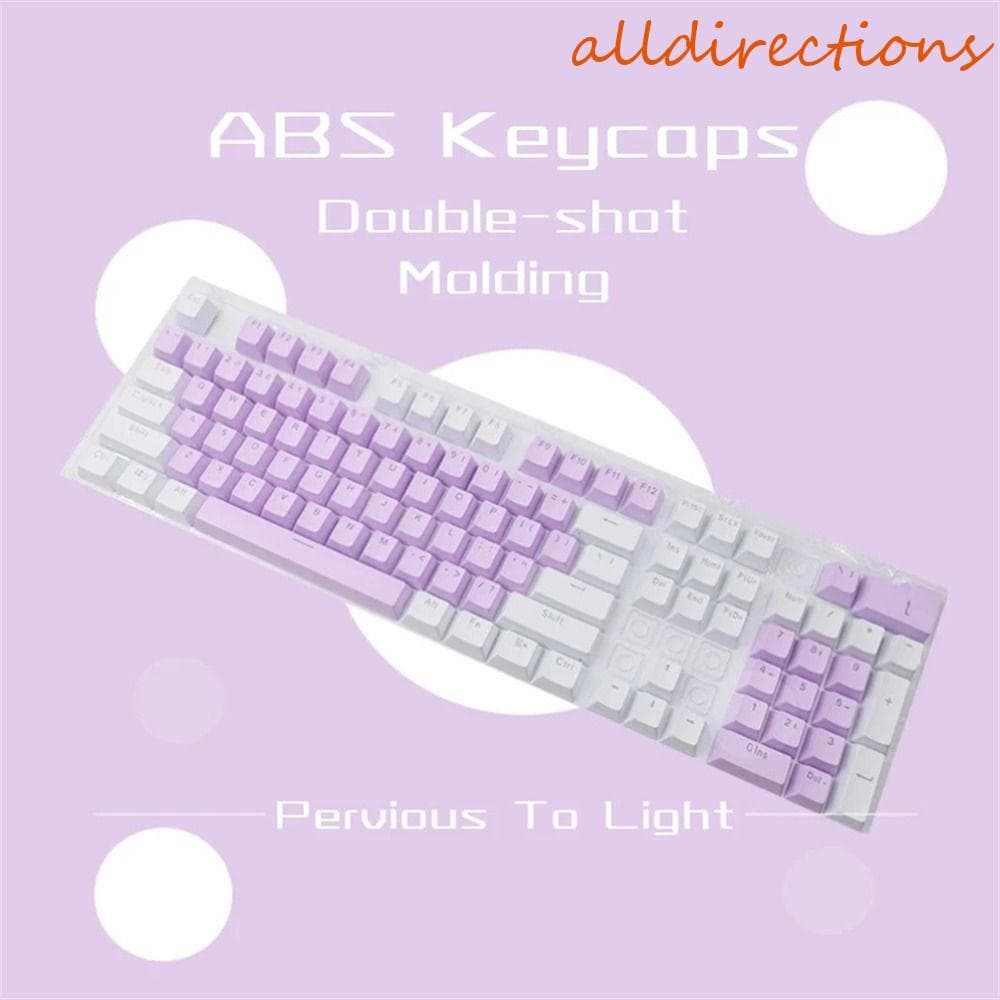 ALLDIRECTIONS Teclas Mecânicas Transparentes Universal 104/108 Teclado Mecânico Colorido Em Branco
