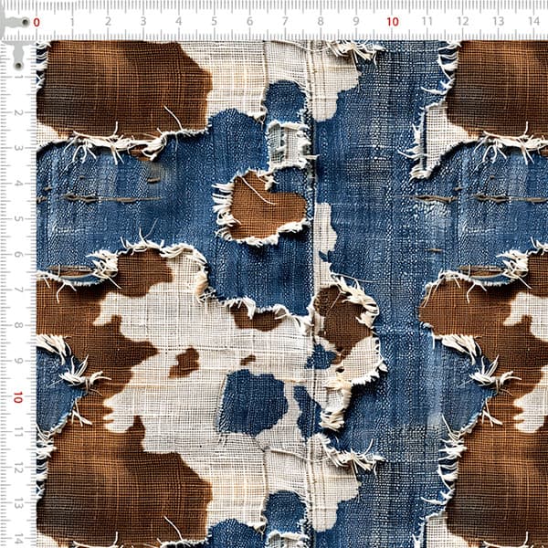 Sarja Impermeavel Jeans Animal Print Marrom Costura Artesanato Couro Pano Textura Patchwork DIY