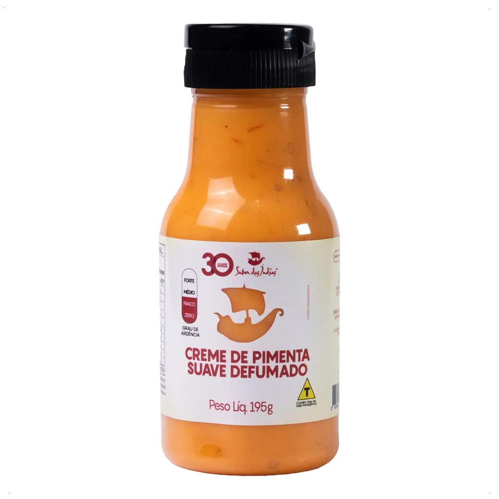 Creme de Pimenta Suave Defumado - 195 GR Sabor das Indias Tempero Condimento