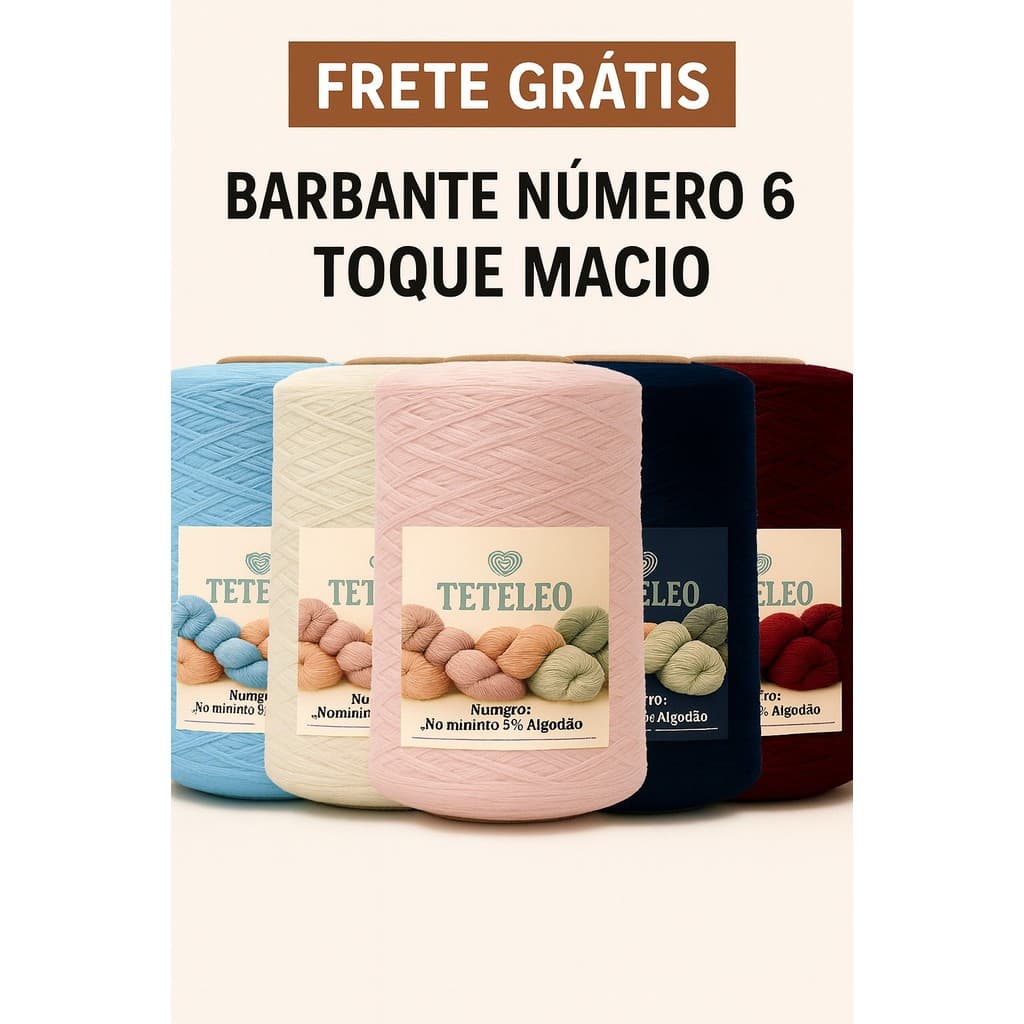 Barbante Para Crochê Teteleo Fio Especial Artesanato Número 6 Colorido N.º 6