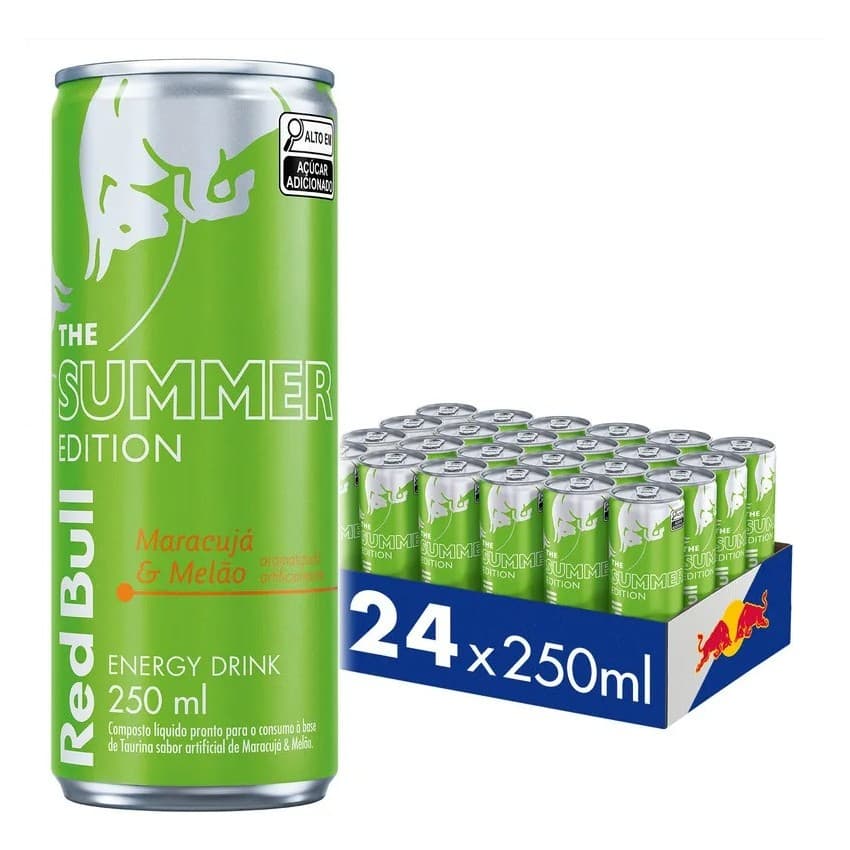 Pack 24 Unidades Energético Red Bull Maracujá E Melão 250ml