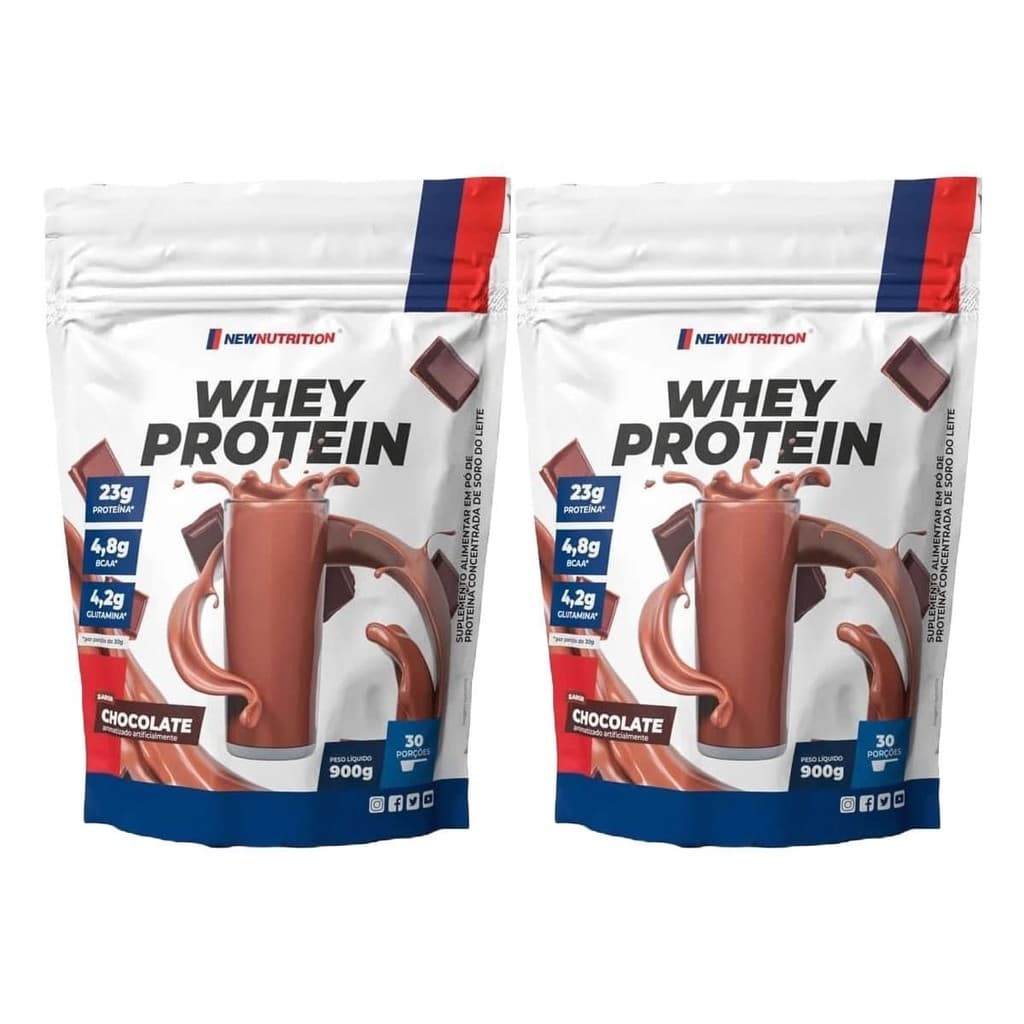 Kit 2X Whey Protein - 900g Refil Chocolate - NewNutrition