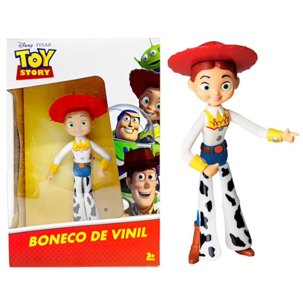 Jessie de Vinil 18cm Boneca Articulada na Caixa Presente