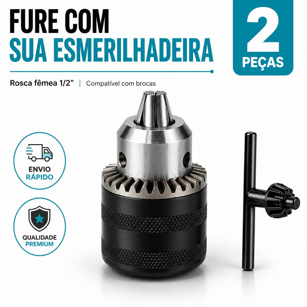 Mandril Adaptador M14 Esmerilhadeira  para Furadeira 1/2