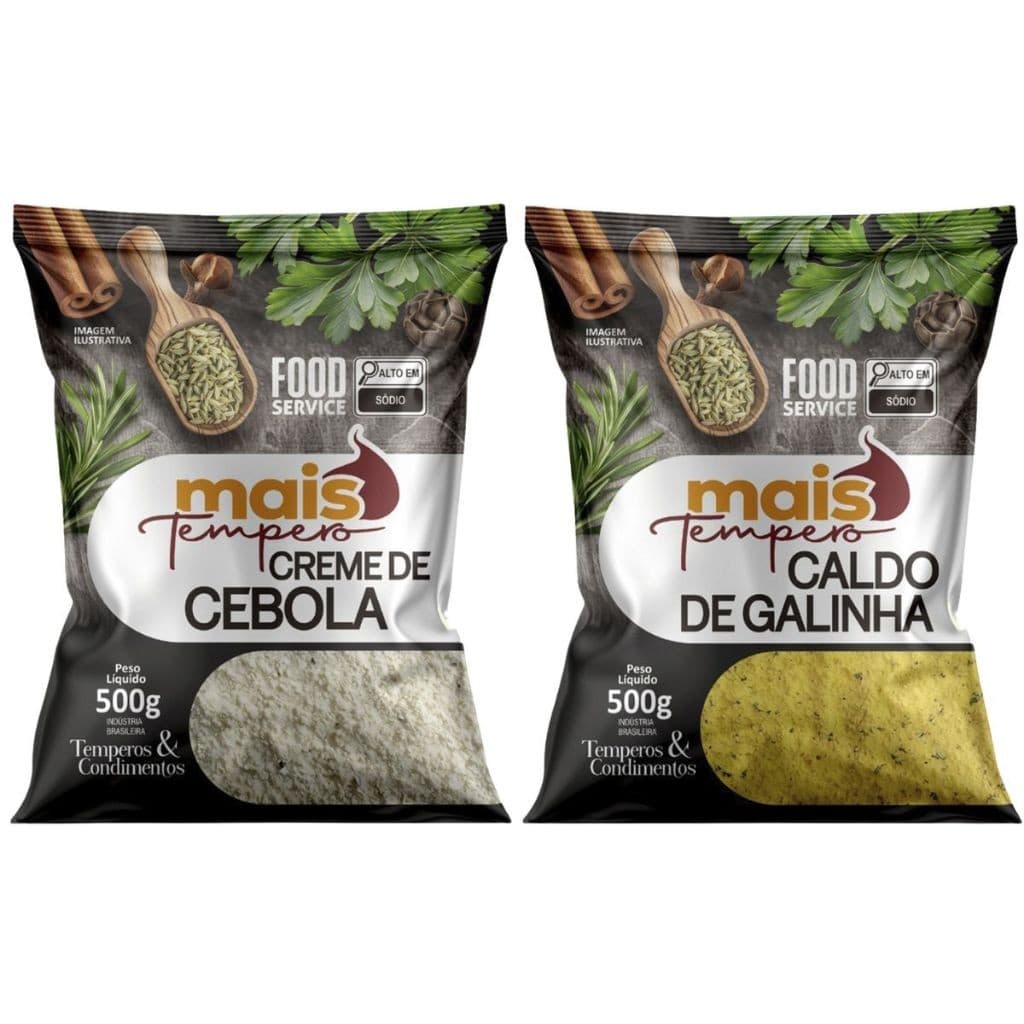 Creme De Cebola 500g + Caldo De Galinha 500g Kit Para Caldos E Sopas Mais Temperos - Mais Tempero - MAIS TEMPERO OFICIAL