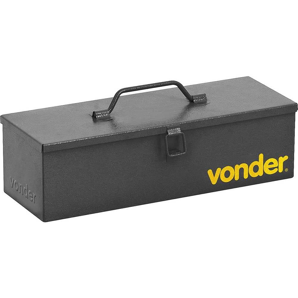 Caixa De Ferramentas Metalica Tipo Bau 35cm Vonder Cor Preto