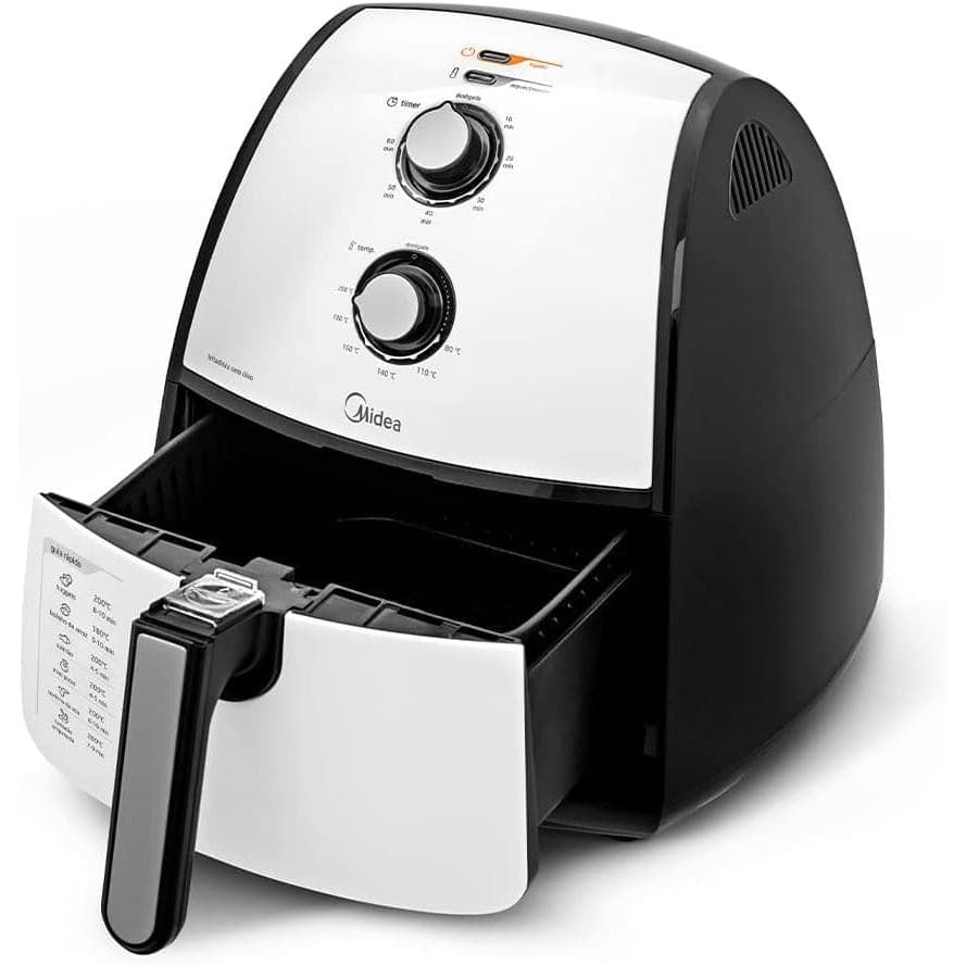 Midea - Fritadeira Airfryer Sem Óleo,4L,220V,Preto e Branco LJ