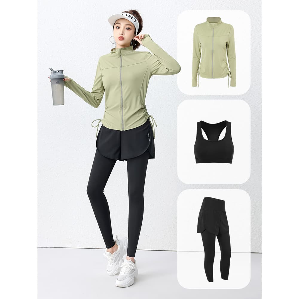 Correndo terno esportivo feminino roupas de Fitness outono inverno 2025 novo estilo de manga comprida roupas esportivas 