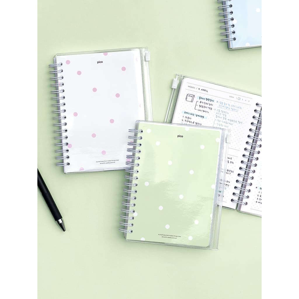 Coreia esteja em d Cute Polka Dot Planner Dez Mil Anos Tipo 6 Meses Agenda Notebook Aprendizagem Notebook
