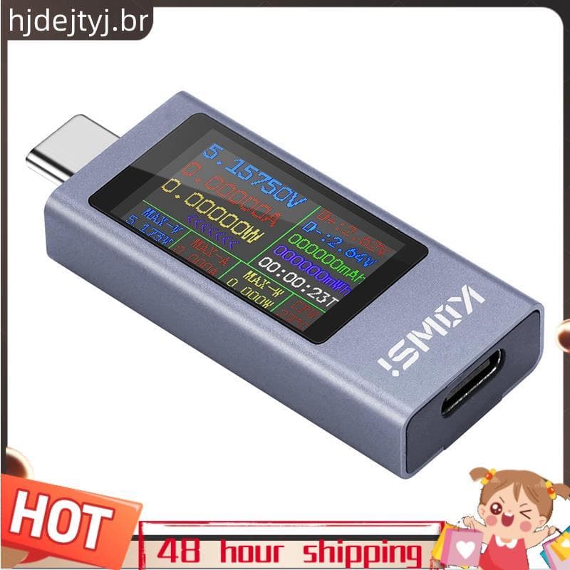 Medidor De Energia USB C Tester , Multímetro Digital Com Tela Colorida Grande , Testador De Tensão E Corrente Para Carre